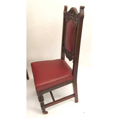 862 - A SET OF EIGHT LATE VICTORIAN MAHOGANY DINING CHAIRS