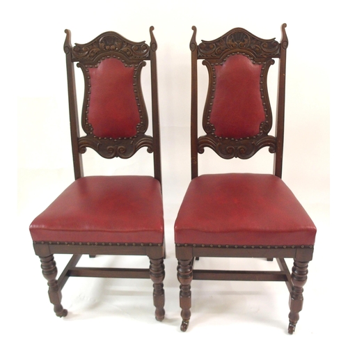 862 - A SET OF EIGHT LATE VICTORIAN MAHOGANY DINING CHAIRS