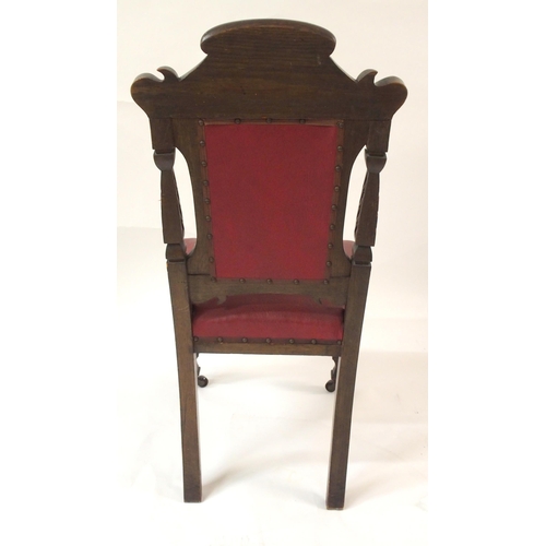 863 - A SET OF SIX LATE VICTORIAN OAK DINING CHAIRS