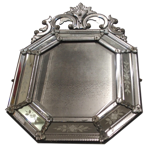 867 - AN ITALIAN OCTAGONAL WALL MIRROR