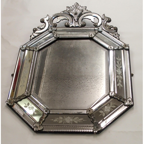 867 - AN ITALIAN OCTAGONAL WALL MIRROR