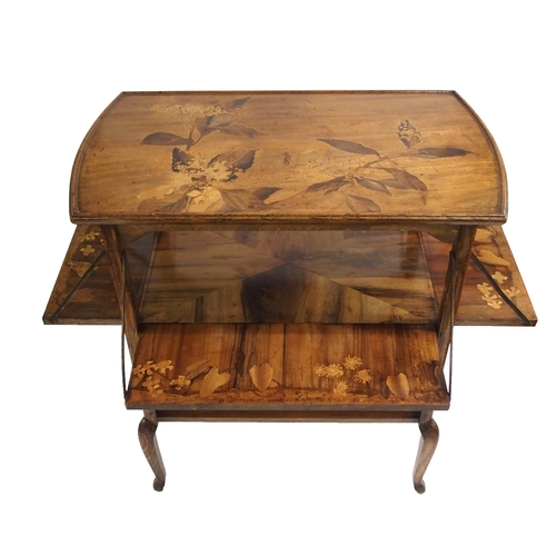 869 - A LOUIS MAJORELLE (1859-1926) FRUITWOOD TWO-TIER TEA TABLE