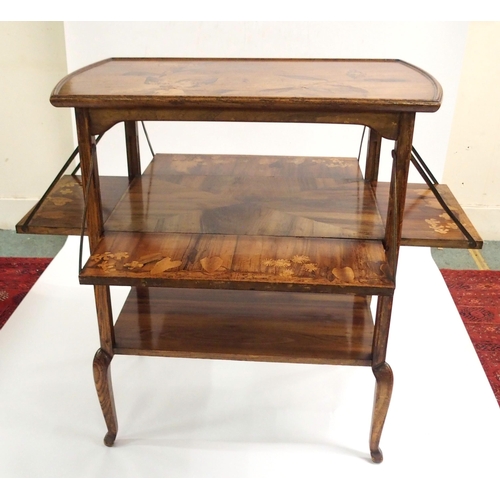 869 - A LOUIS MAJORELLE (1859-1926) FRUITWOOD TWO-TIER TEA TABLE