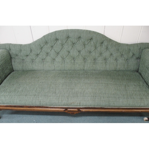 873 - A VICTORIAN ROSEWOOD SCROLL BACK SETTEE