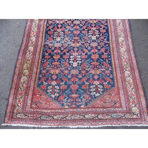 880 - A HAMADAN BLUE GROUND RUNNER