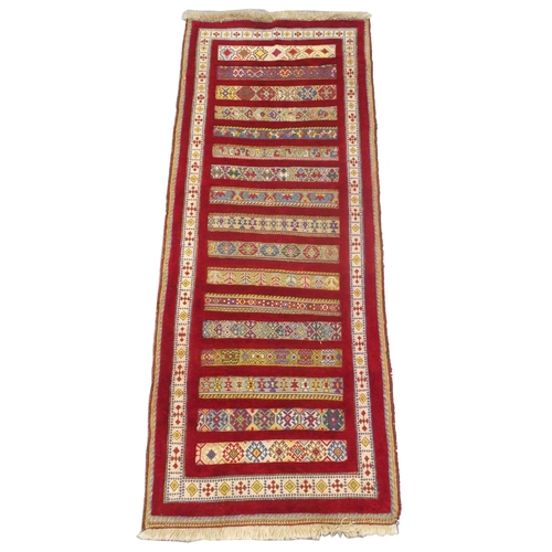 890 - A RED GROUND SOZANI RUG