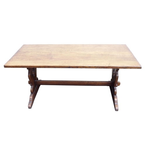 892 - AN OAK REFECTORY TABLE