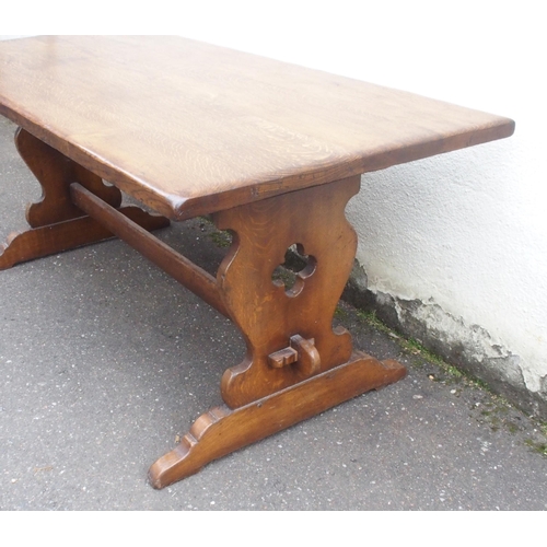 892 - AN OAK REFECTORY TABLE