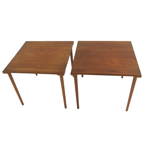 904 - A PAIR OF FRANCE AND SON DANISH TEAK SQUARE SIDE TABLES