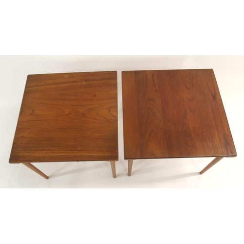 904 - A PAIR OF FRANCE AND SON DANISH TEAK SQUARE SIDE TABLES