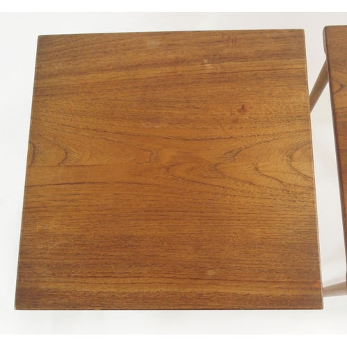 904 - A PAIR OF FRANCE AND SON DANISH TEAK SQUARE SIDE TABLES