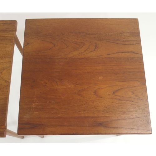 904 - A PAIR OF FRANCE AND SON DANISH TEAK SQUARE SIDE TABLES