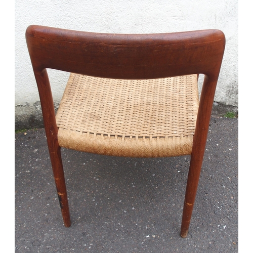 905 - A SET OF TEN J L MOLLER TEAK CHAIRS