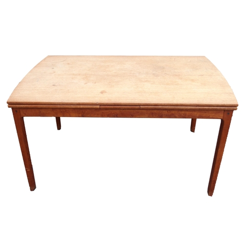 913 - A MID-CENTURY FRANCE AND SON TEAK EXTENDING DINING TABLE