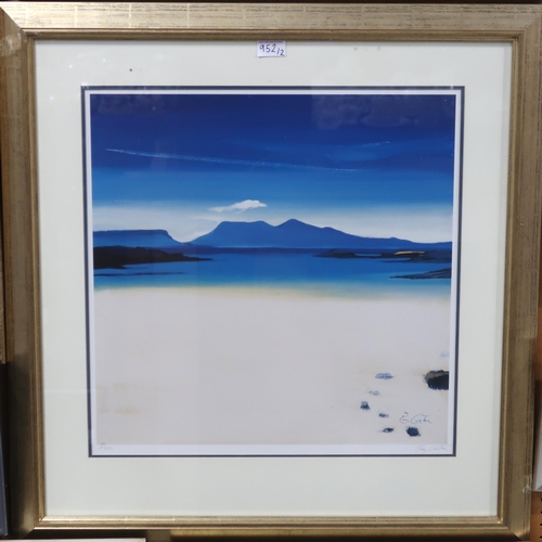 952 - PAM CARTER (SCOTTISH b.1952) SEASCAPE Print multiples, signed, numbered, 50 x 50cm (2)... 