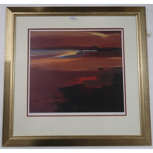 953 - PAM CARTER (SCOTTISH b.1952) SEASCAPE Print multiples, signed, numbered, 50 x 50cm, togeth... 