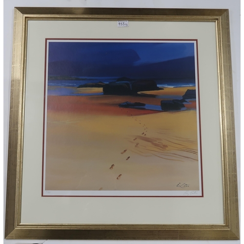 953 - PAM CARTER (SCOTTISH b.1952) SEASCAPE Print multiples, signed, numbered, 50 x 50cm, togeth... 