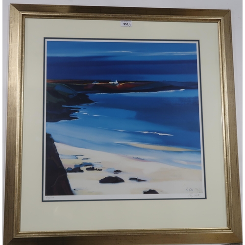 953 - PAM CARTER (SCOTTISH b.1952) SEASCAPE Print multiples, signed, numbered, 50 x 50cm, togeth... 