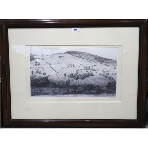 958 - RAYMOND C BOOTH (1929-2015)HILLSIDE IN THE W.. VALLEY Graphite, signed lower right, dated, 25 x... 