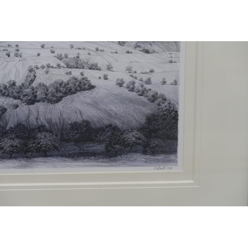 958 - RAYMOND C BOOTH (1929-2015)HILLSIDE IN THE W.. VALLEY Graphite, signed lower right, dated, 25 x... 