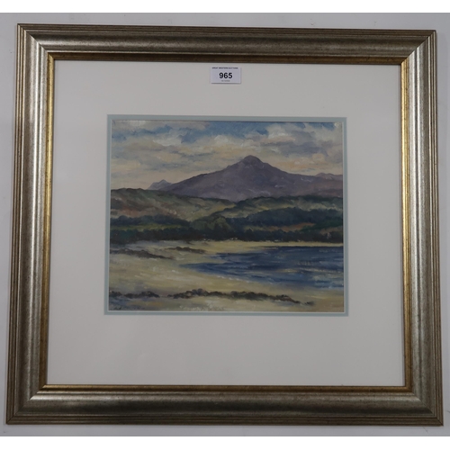 965 - A L MACANESPIE (SCOTTISH) BRODICK BAY, ISLE OF ARRAN Oil on paper, signed lower left, 23 x... 