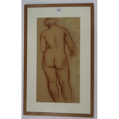 968 - ATTRIBUTED TO BERNARD MENINSKY NUDE STUDY Pastel, indistinctly inscribed lower right, 55 x... 