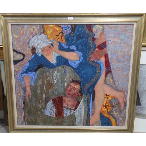 978 - *WITHDRAWN*RUSSIAN SCHOOL FIGURES IN INTERIOROil on canvas, signed upper right, 95 x 104cmInscribed ... 