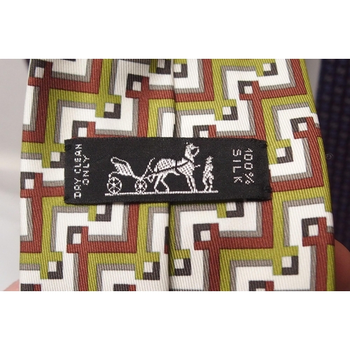 1482 - A COLLECTION OF TEN HERMES SILK TIES