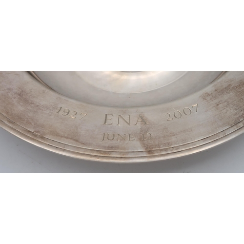 415 - A silver armada dish, with inscription to the rim, by Asprey & Co, Sheffield 2006, 409gms