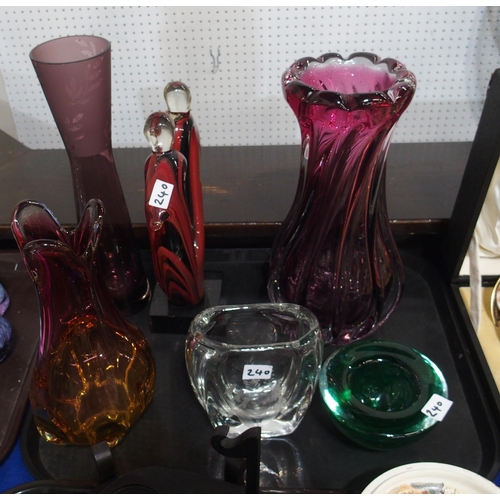 240 - Assorted Kosta Boda and other glassware