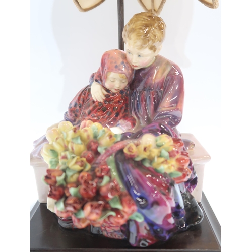 253 - A Royal Doulton figural lamp The Flower Sellers Children