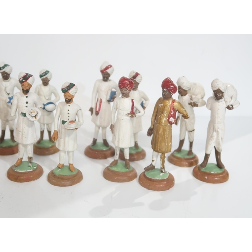 278 - A set of Indian painted chalk figures