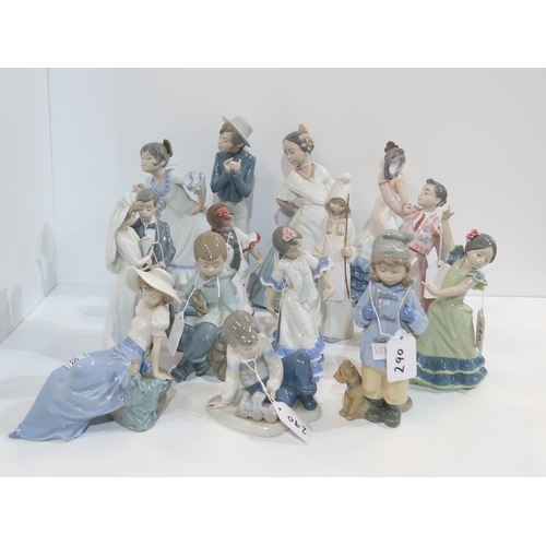 290 - A collection of Nao and Lladro figures of children 