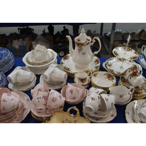 304 - Assorted tea and dinnerwares including Royal Albert Old Country Roses, Tuscan Windswept, Royal Alber... 