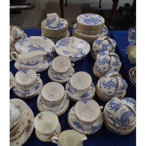 311 - An extensive Royal Worcester Blue Dragon pattern dinner service, comprising plates, bowls, oval dish... 