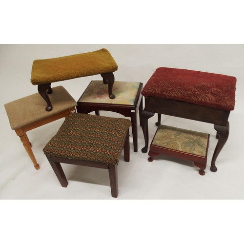 107 - A lot of six assorted 20th century upholstered stools (6)