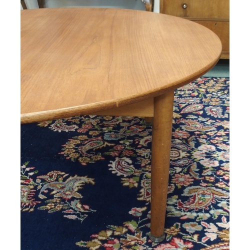 112 - A mid 20th century teak circular coffee table, 55cm high x 120cm diameter