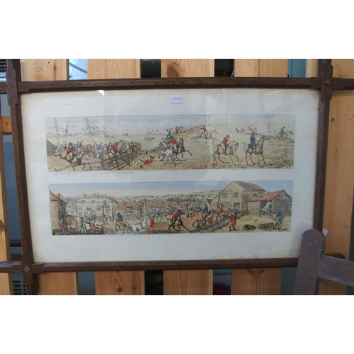 77 - A lot of three oak framed hunting prints (3)