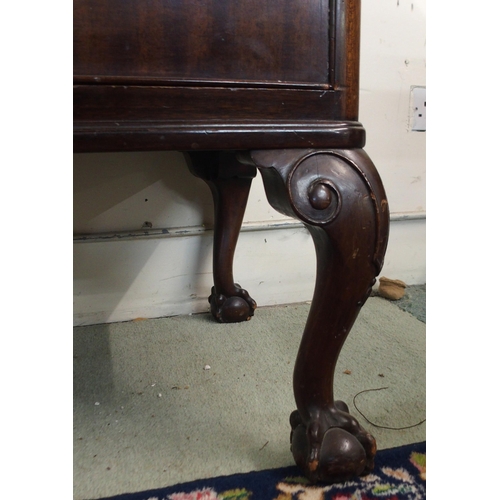 93 - An early 20th century mahogany Gardner & Son sideboard with three central drawers flanked by cab... 