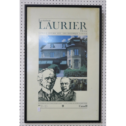 508D - A framed exhibition poster for La Maison Laurier, National Historic Site, Ottawa, Canada