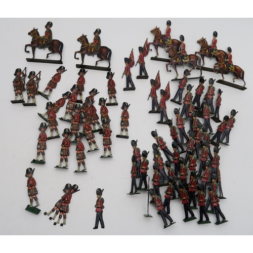 532 - A quantity of polychrome-painted tin cavalry and foot soldiers