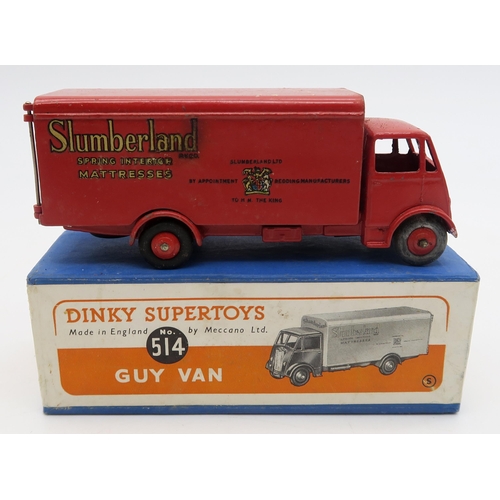 540 - A boxed Dinky Supertoys no. 514 Guy Van in red Slumberland livery