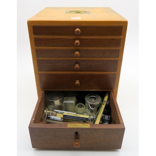 548 - A multi-drawer dentist's/medical cabinet containing a quantity of medical implements