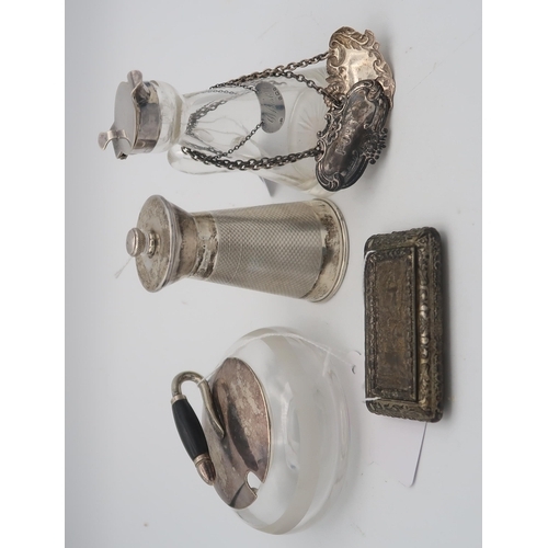 422 - **PLEASE NOTE THE BRASS BOX HAS BEEN REMOVED FROM THIS LOT** A silver and glass whisky noggin, of co... 