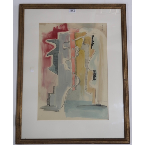 1052 - WILLIAM CROSBIE RSA RGI (1915-1999)THE SENSE BETWEEN IMPENDING EVENTS Mixed media, signed lower... 