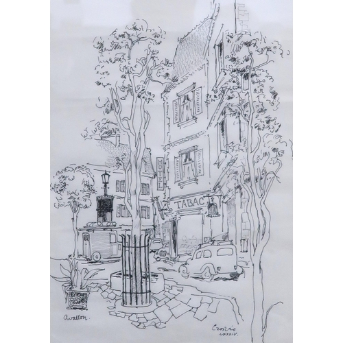 1054 - WILLIAM CROSBIE RSA RGI (1915-1999)AVALLON Ink on paper, signed lower right, inscribed, 40 x 28... 