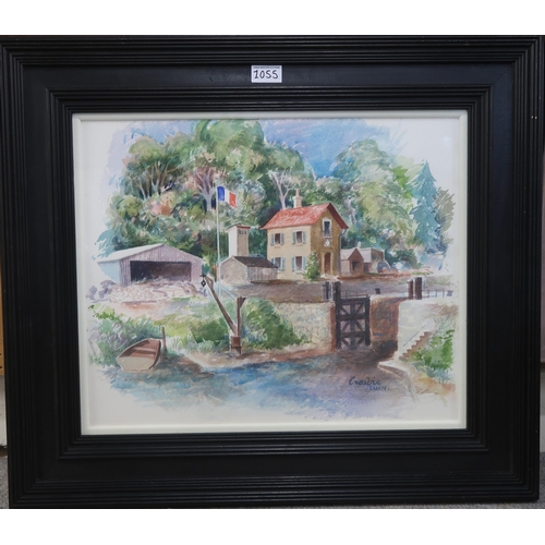 1055 - WILLIAM CROSBIE RSA RGI (1915-1999)FRENCH CANAL Watercolour, signed lower right, 39 x 48cm... 