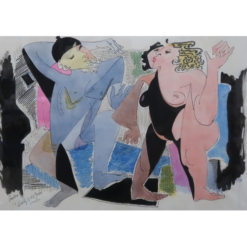 1056 - WILLIAM CROSBIE RSA RGI (1915-1999)WALTZ OF THE GODS Watercolour, signed lower left, inscribed,... 