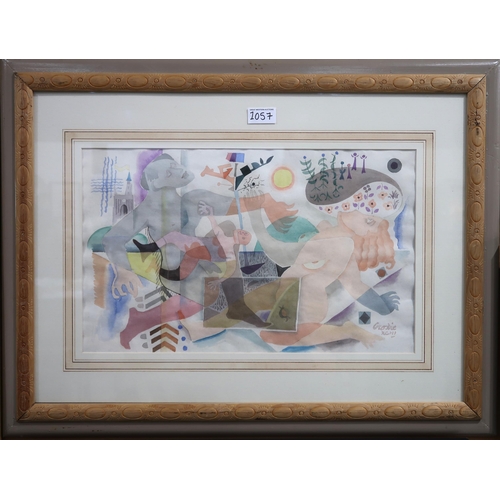 1057 - WILLIAM CROSBIE RSA RGI (1915-1999)CULTURE CROSSES CULTURE, 1993Watercolour, signed lower right, 28 ... 