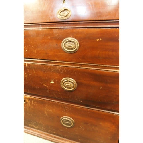 106 - A Victorian mahogany writing bureau with fitted fall front writing compartment over two over three d... 